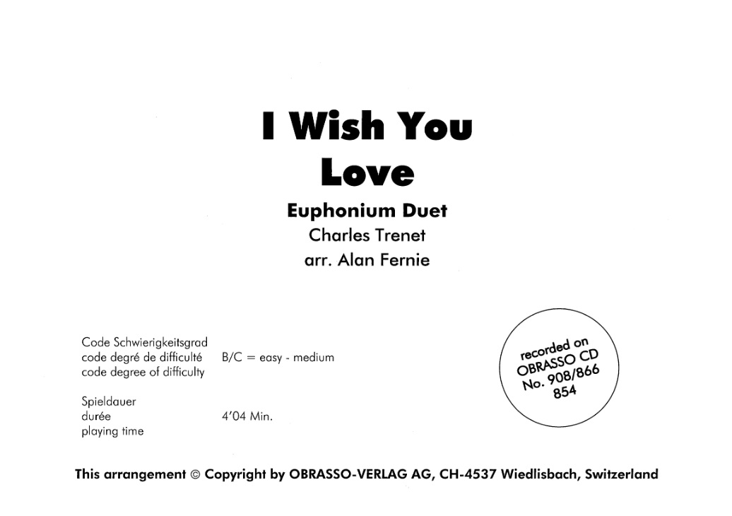 I Wish You Love - hier klicken