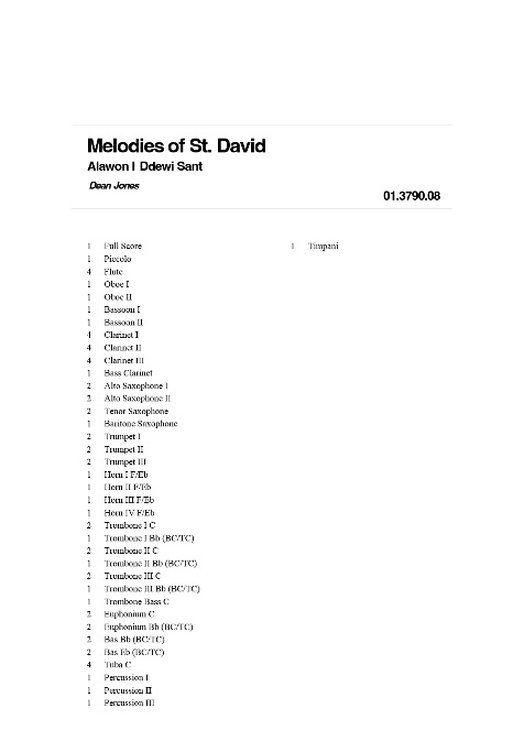 Melodies of St. David (Alawon I Ddewi Sant) - hier klicken