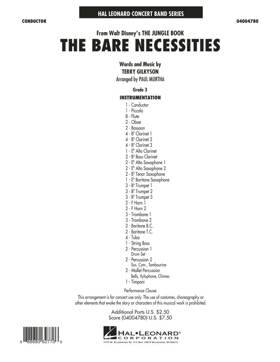 Bare Necessities, The (from 'The Jungle Book') - cliquer ici