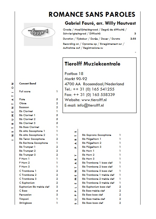 Romance Sans Paroles - hier klicken