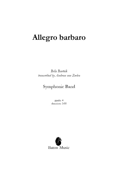 Allegro Barbaro (1911) - hier klicken