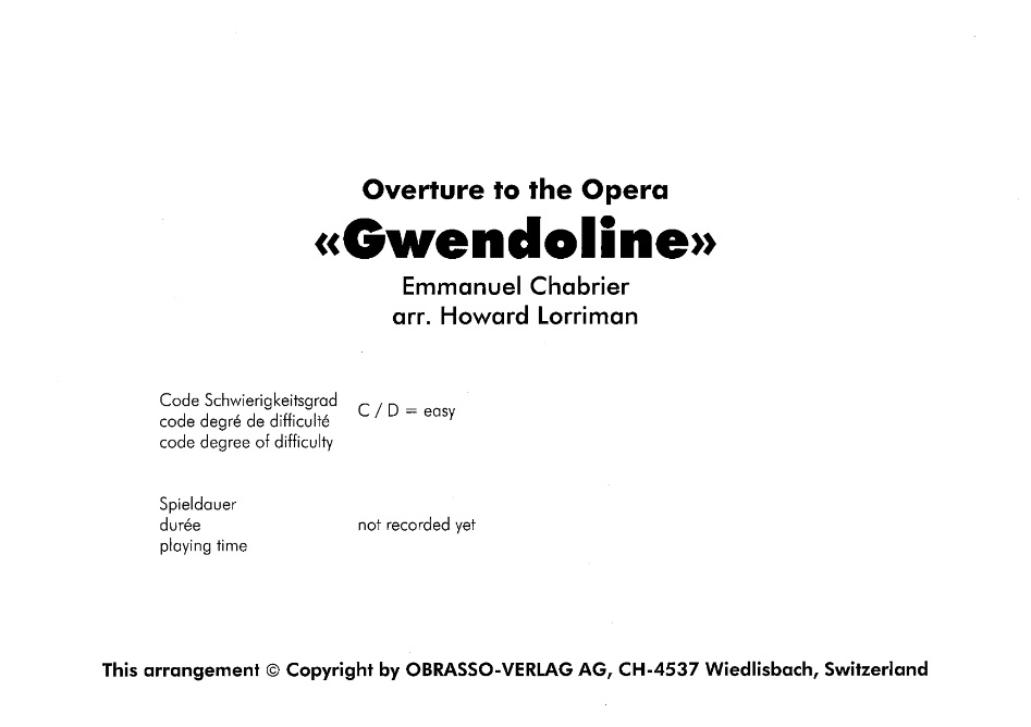 Overture to the Opera 'Gwendoline' - hier klicken