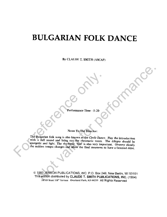 Bulgarian Folk Dance - hier klicken