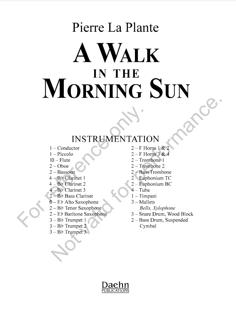 A Walk In The Morning Sun - hier klicken