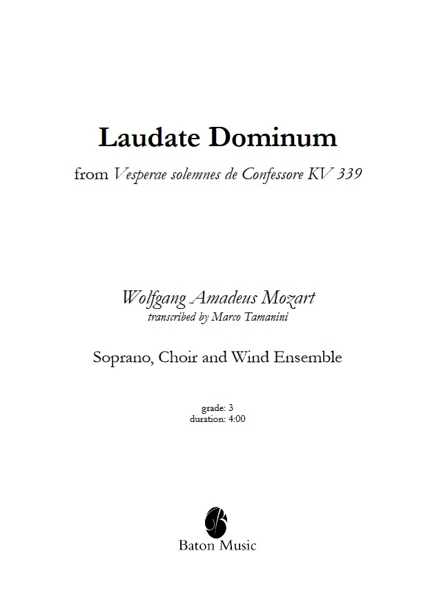 Laudate Dominum (from Vesperae solemnes de Confessore KV 339) - hier klicken