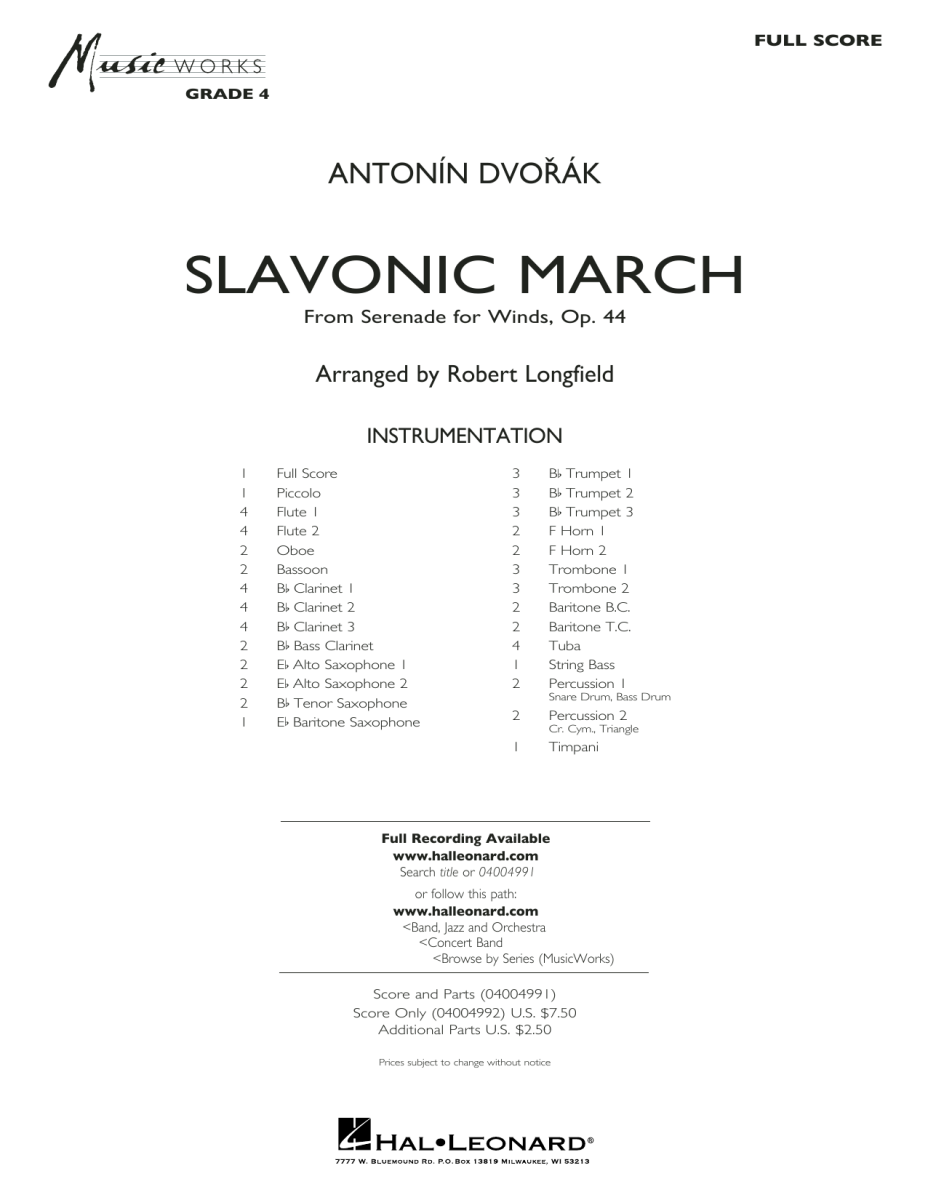 Slavonic March (from 'Serenade for Winds') - hier klicken