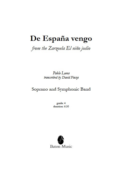 De Espa�a vengo (from the Zarzuela El ni�o judio) - hier klicken