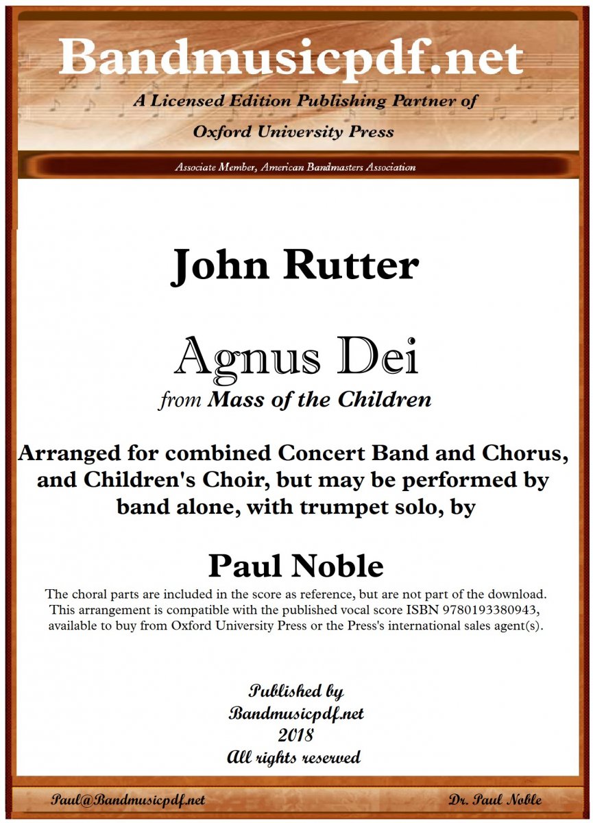 Agnus Dei, from Mass of the Children - hier klicken