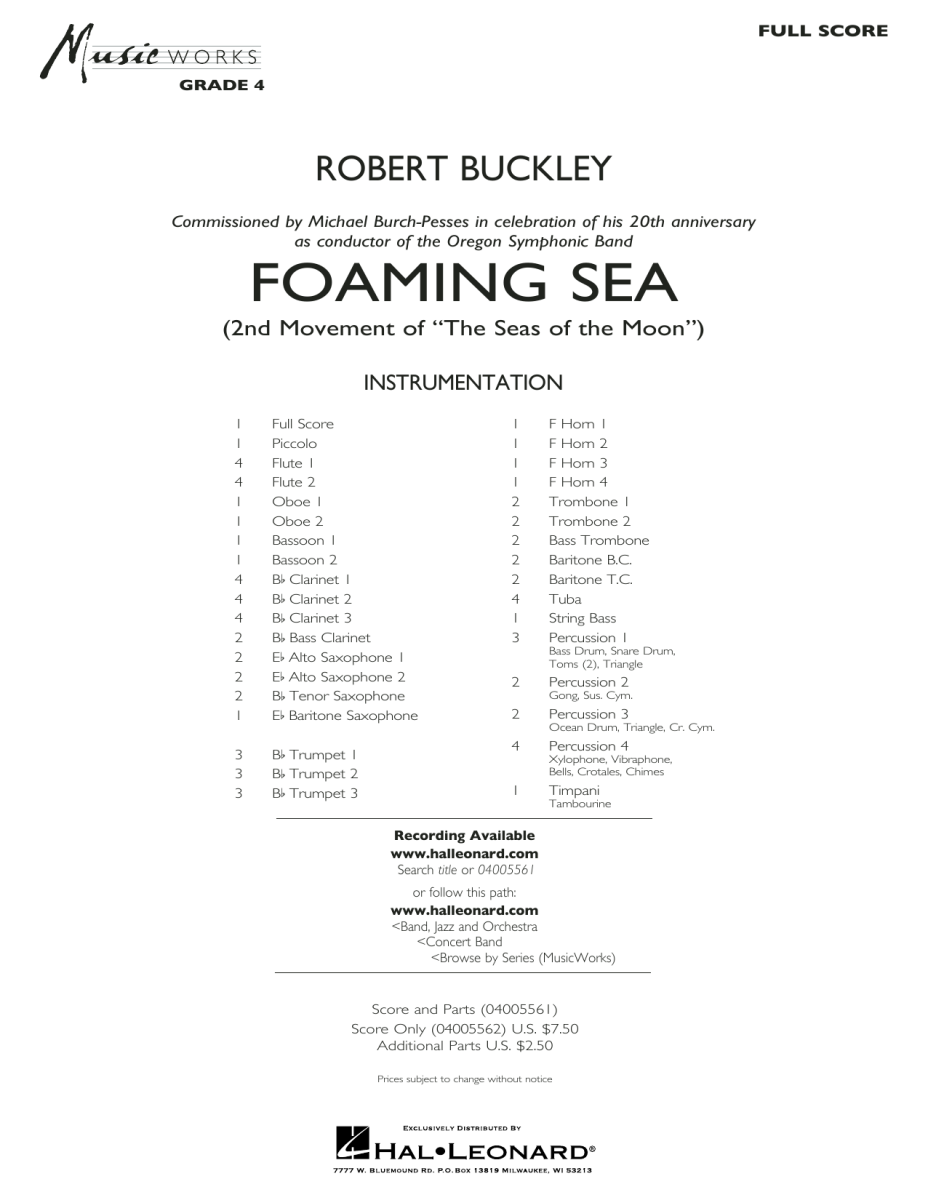 Foaming Sea (2nd Movement of 'The Seas of the Moon') - hier klicken