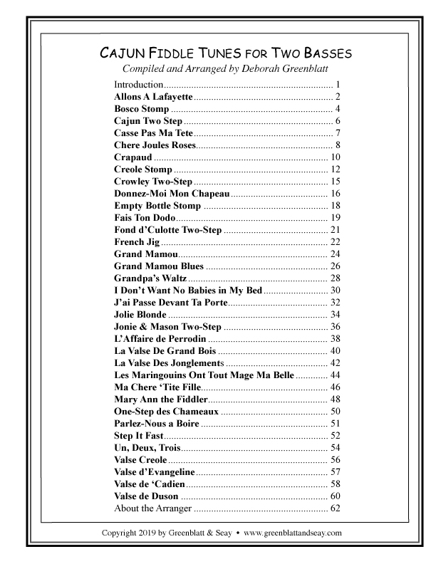 Cajun Fiddle Tunes for Two Basses - hier klicken