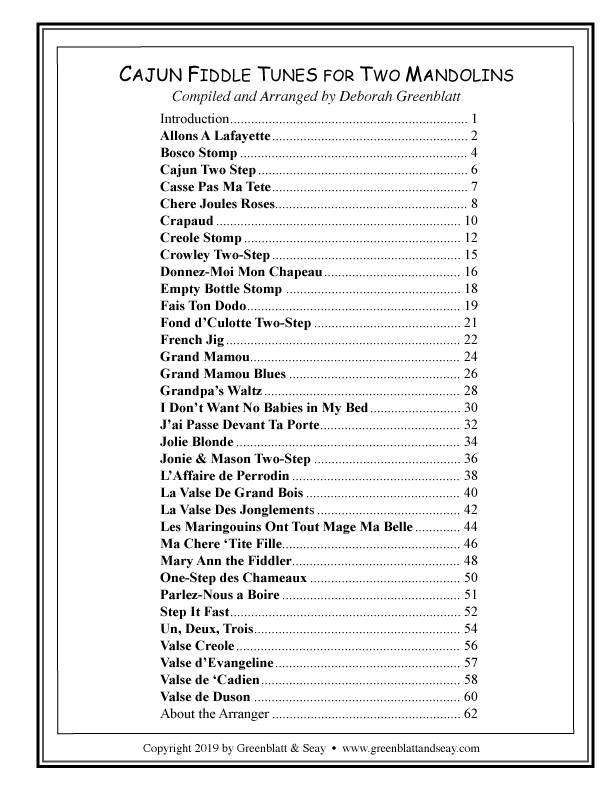 Cajun Fiddle Tunes for Two Mandolins - hier klicken