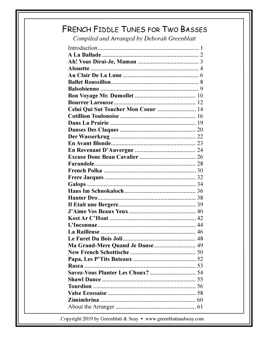 French Fiddle Tunes for Two Basses - hier klicken French Fiddle Tunes for Two Basses - hier klicken