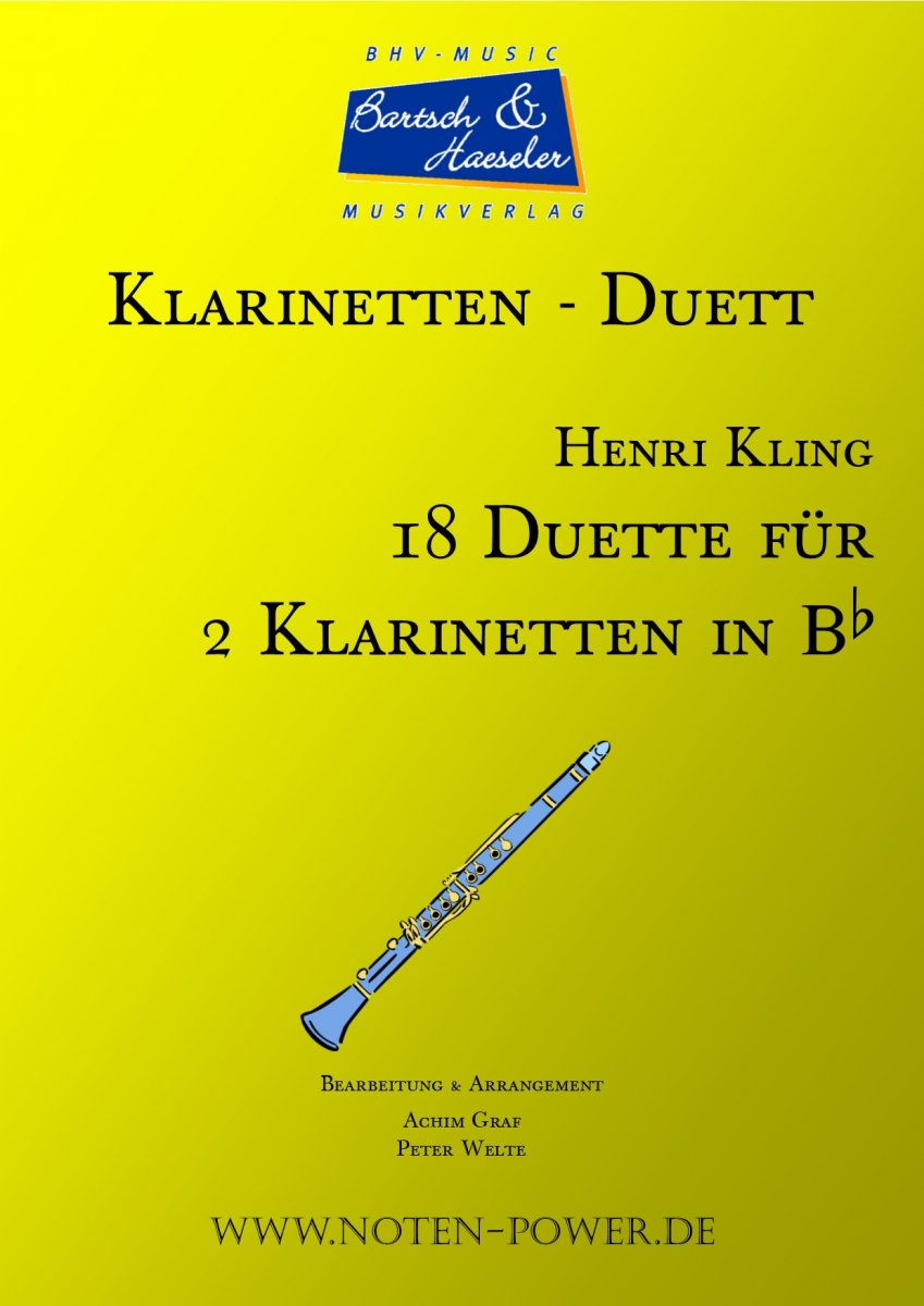 18 Duette fr zwei Klarinetten in Bb - hier klicken