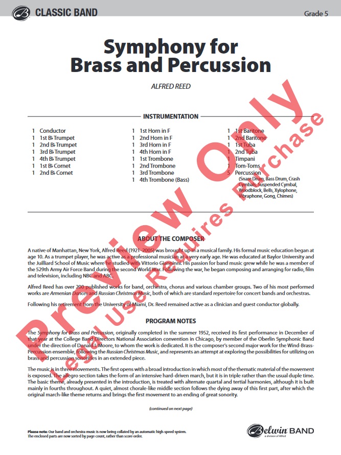 Symphony for Brass and Percussion - hier klicken