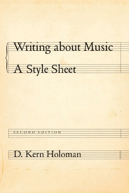 Writing about Music: A Style Sheet - hier klicken