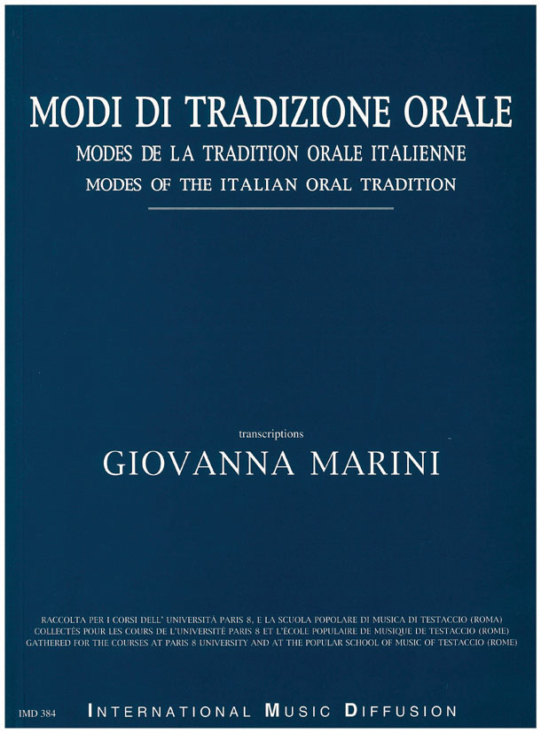 Modi di tradizione orale / modes de la tradition orale italienne - hier klicken Modi di tradizione orale / modes de la tradition orale italienne - hier klicken