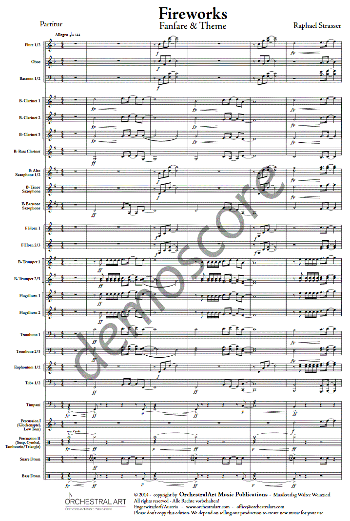 Fireworks (Fanfare and Theme) - Sample sheet music