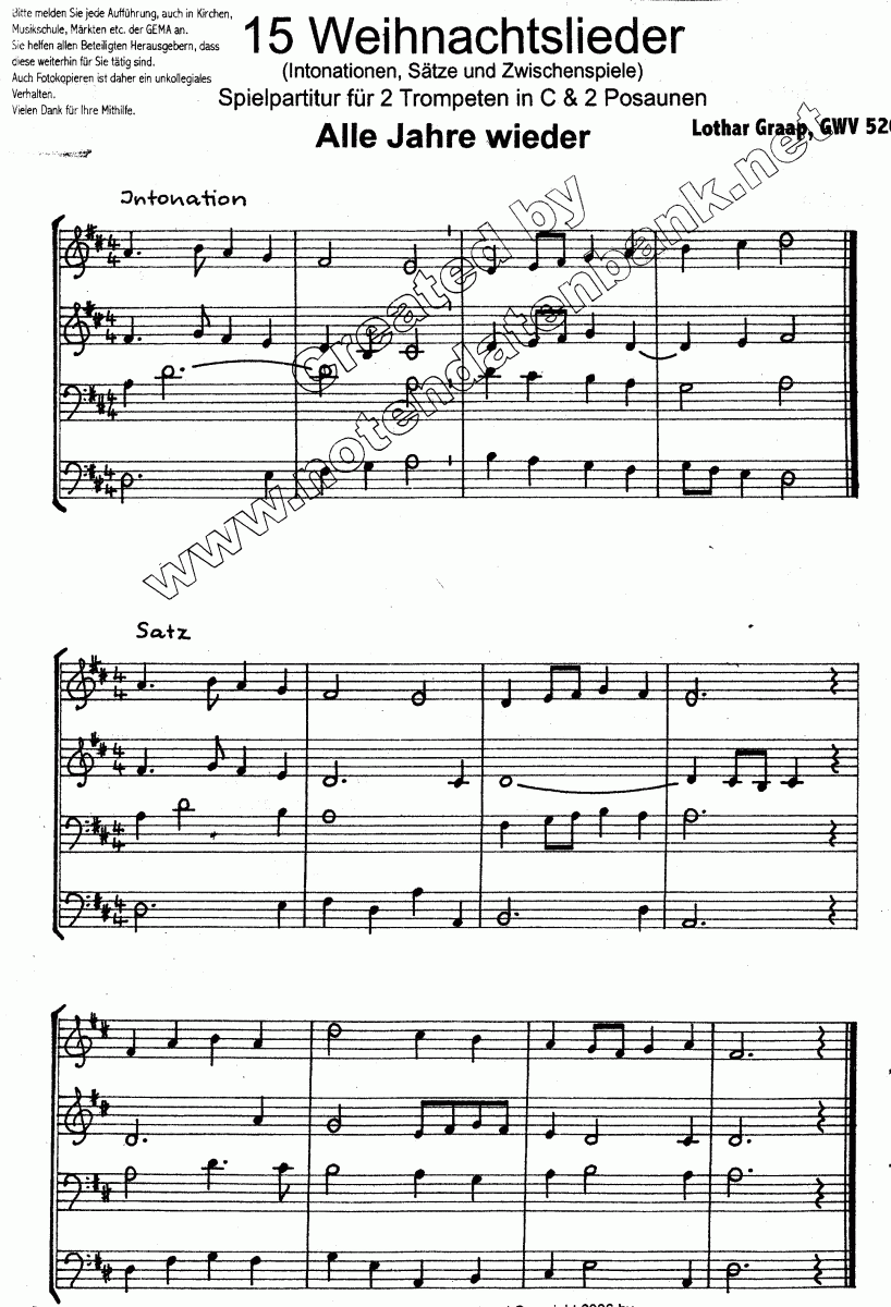 15 Weihnachtslieder für Blechbläser (C) - Sample sheet music