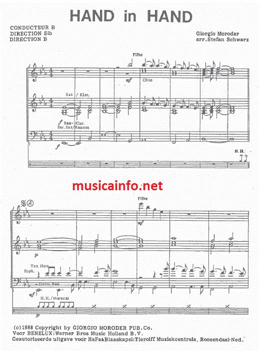 Hand in Hand (Olympic Hymn Of Seoul) - Sample sheet music