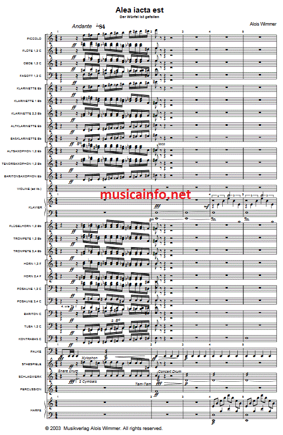 Alea iacta est (Die Würfel sind gefallen) - Sample sheet music