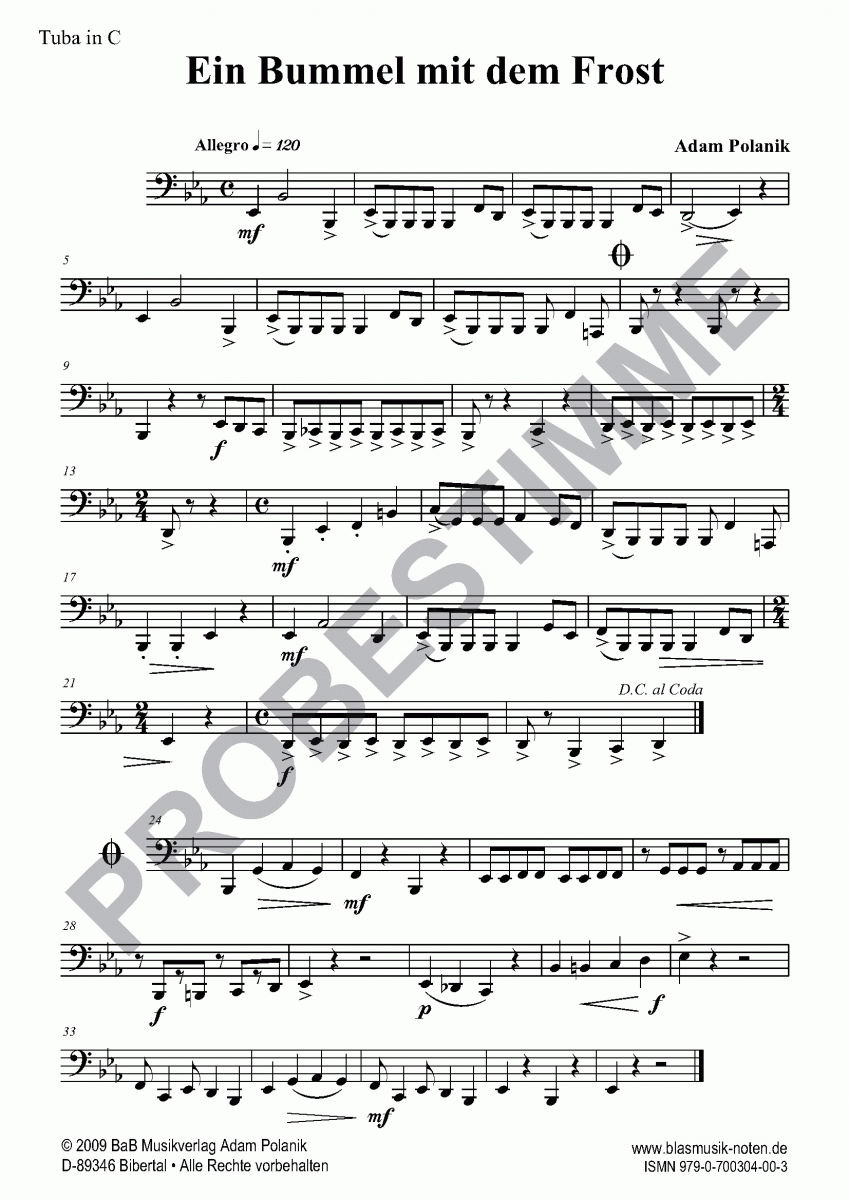Ein Bummel mit dem Frost - Sample sheet music