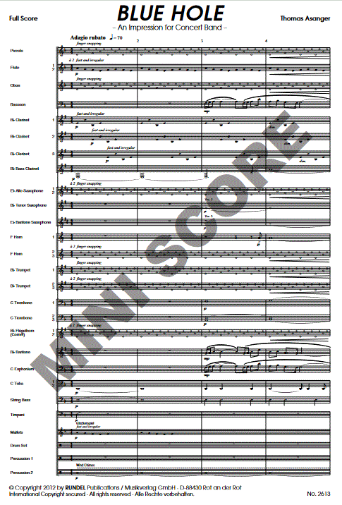Blue Hole (Impression for Concert Band) - Sample sheet music