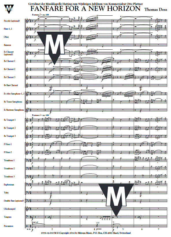 Fanfare for a New Horizon - Sample sheet music