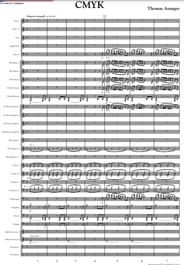 CMYK - Sample sheet music