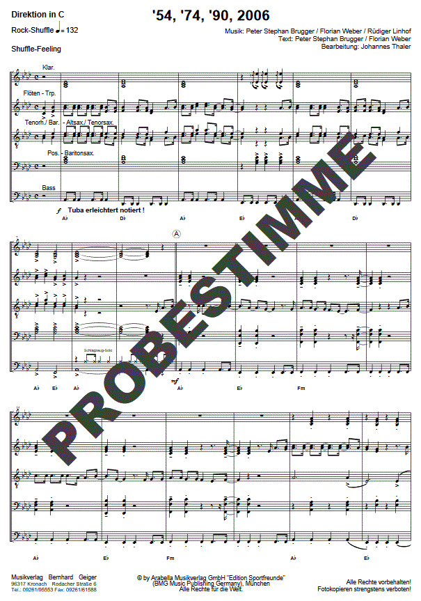 '54 '74 '90 2006 (2010) - Sportfreunde Stiller - Sample sheet music