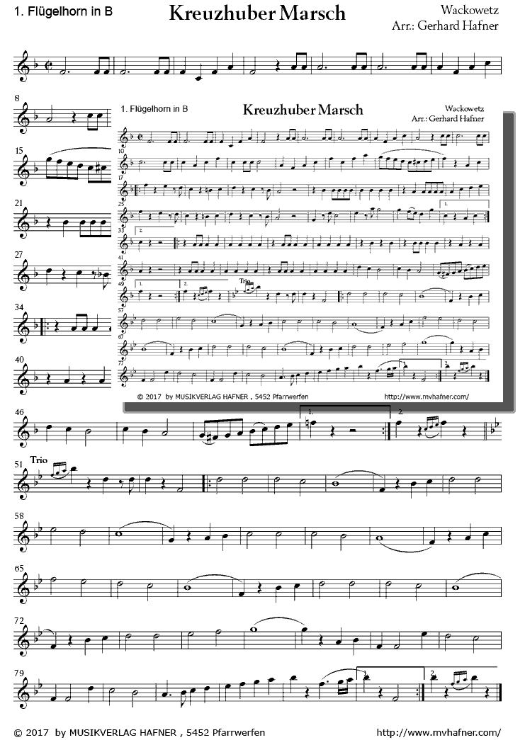 Kreuzhuber Marsch - Sample sheet music